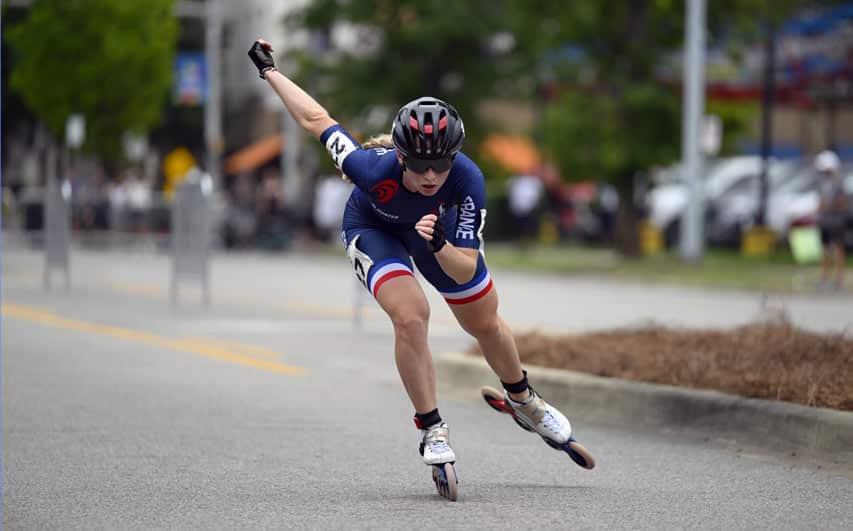 Marine Lefeuvre en solitaire - équipe de France de roller course 2022