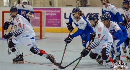 Match Slovaquie - République Tchèque U18 aux Championnats d'Europe de roller hockey 2022