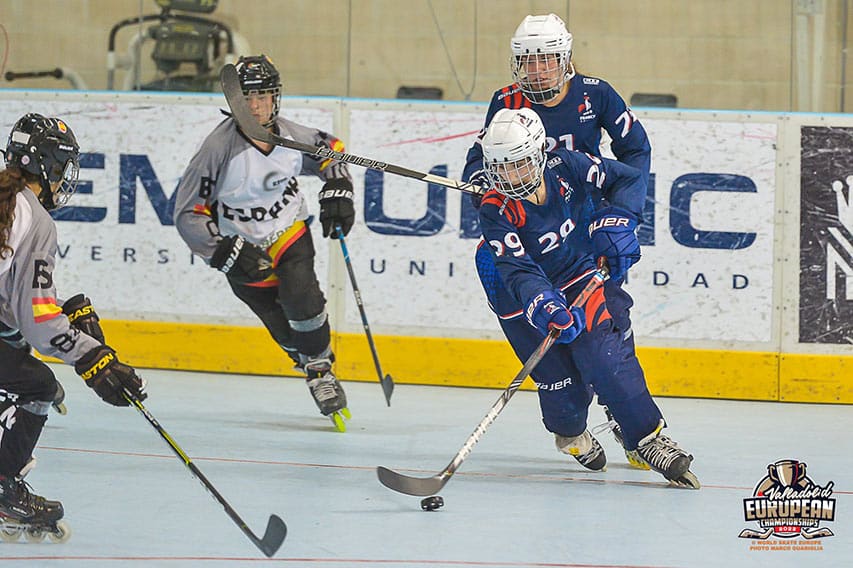 Match de finale des Championnats d'Europe de roller hockey 2022 entre France et Espagne