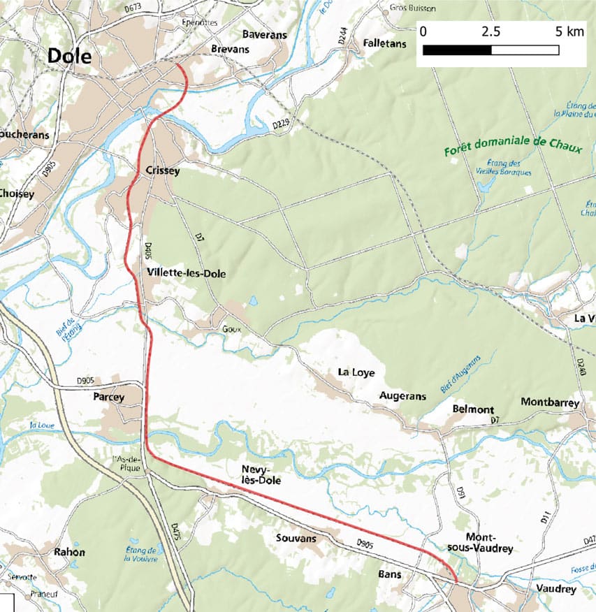 Parcours de la voie verte Grévy