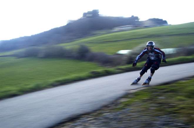 Prise de virage serrée au Marcel et son Freeroute 2008