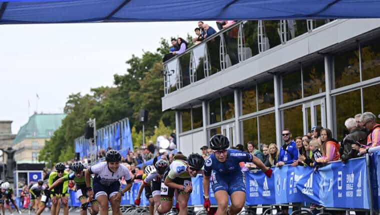 Marie Dupuy remporte le plus grand marathon du monde de roller Ă Berlin