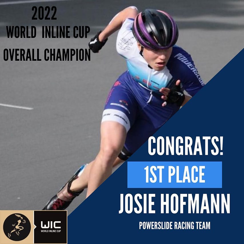 Josie Hofmann, première du classement général de la World Inline Cup 2022