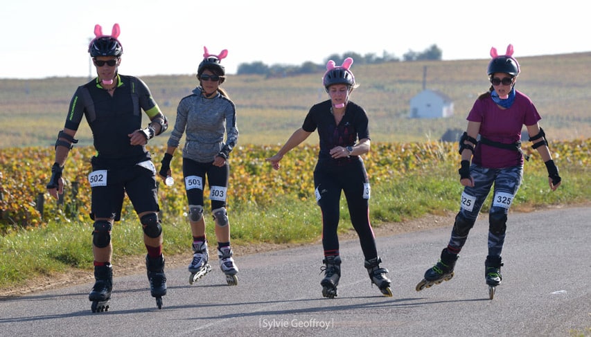 Le marathon roller des Grands Crus se fait aussi entre amis !