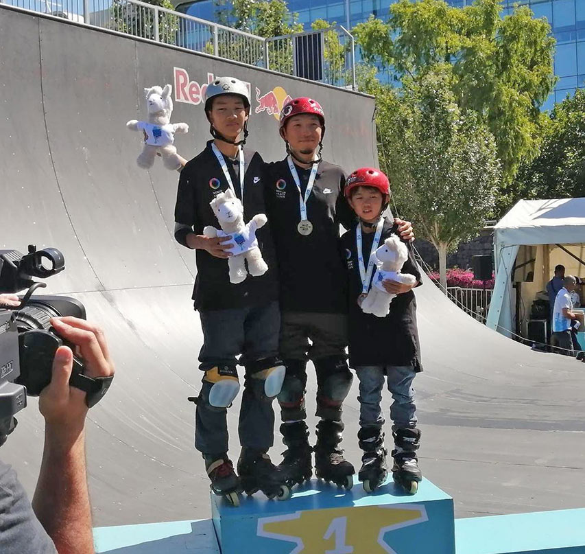 Le podium homme du championnat du monde de rampe aux World Skate Games 2022