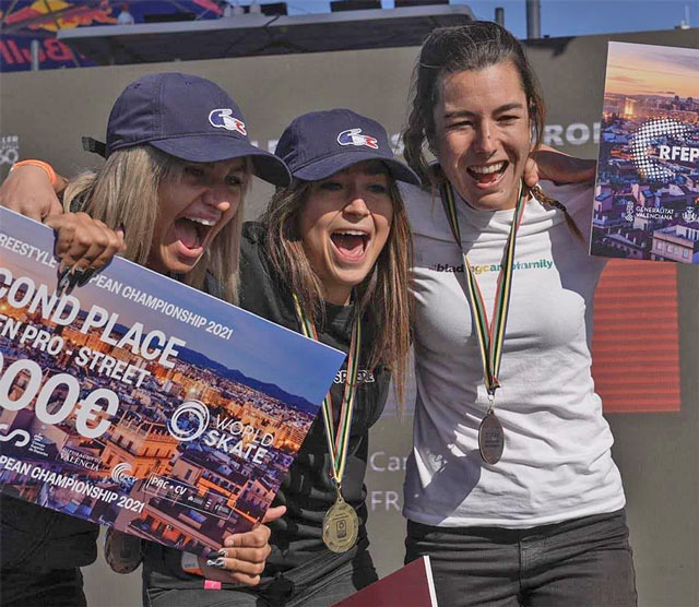 Podium senior femme au championnat du monde de roller street 2022