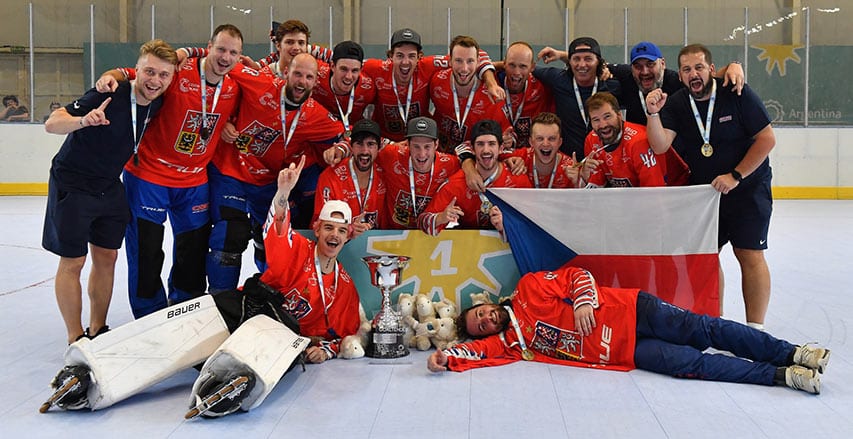 L'équipe Tchèque senior homme, championne du monde de roller hockey 2022