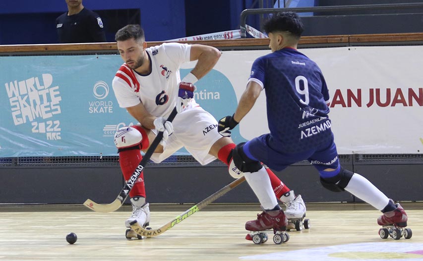 L'équipe de France aux prises avec l'Italie aux Championnats du monde de rink hockey 2022