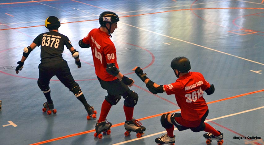 Emilien et Walid en roller derby - Photo : Marjorie Callejon