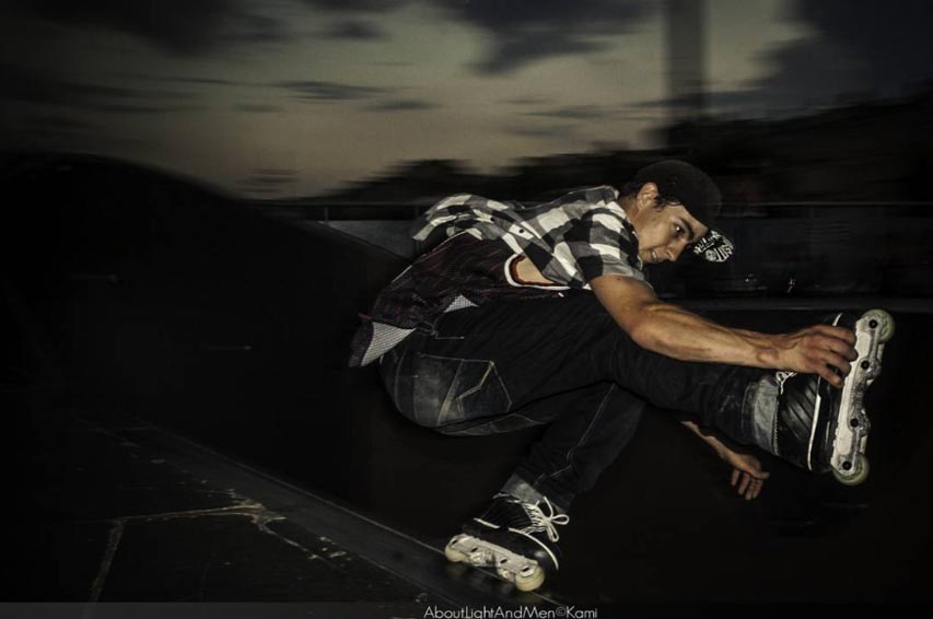 Guillaume Legentil immortalisé par Kami au skatepark de Bordeaux en 2009