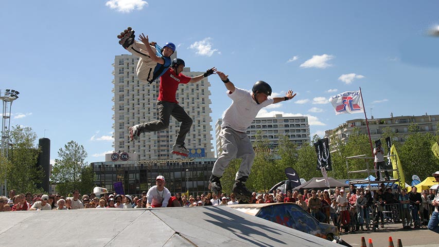 Luc Bourdin au Blader Cross de Rennes sur Roulettes 2004 - photo : Kami