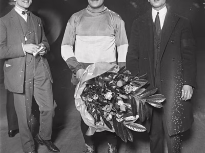 Beaujard remporte une manche du match de patinage du Vélodrome d&rsquo;Hiver 1923