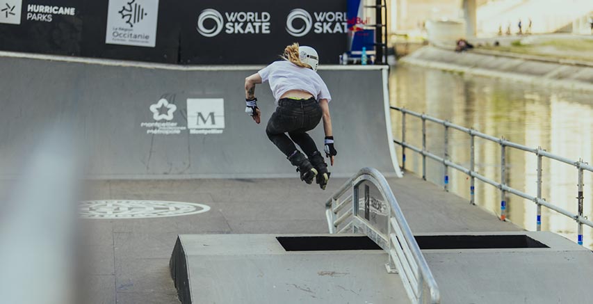 Une rideuse lors des qualifications pro sur le FISE Montpellier 2022