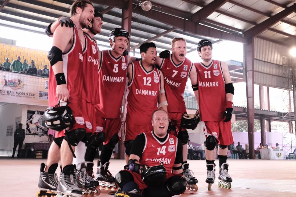 L'équipe de RollBall du Danemark en 2017