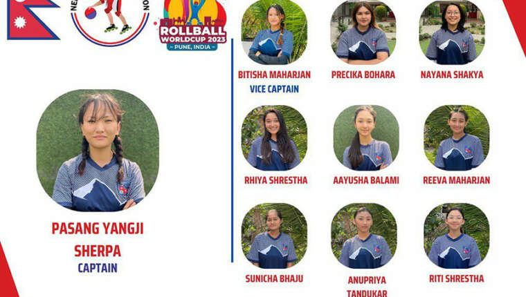 L'équipe femme de Roll Ball du Népal en 2023