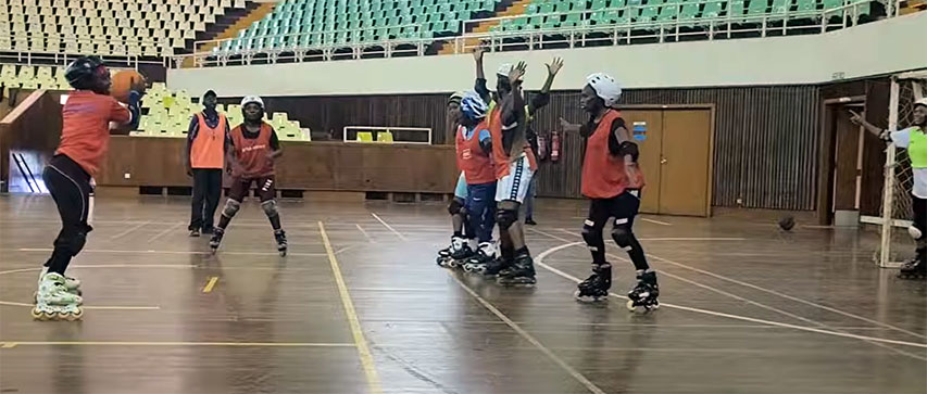 L'équipe de Roll Ball du Kenya en action