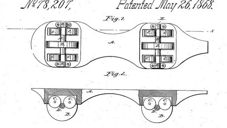 Le brevet de Hewson &#8211; des roulettes en guise de roulements
