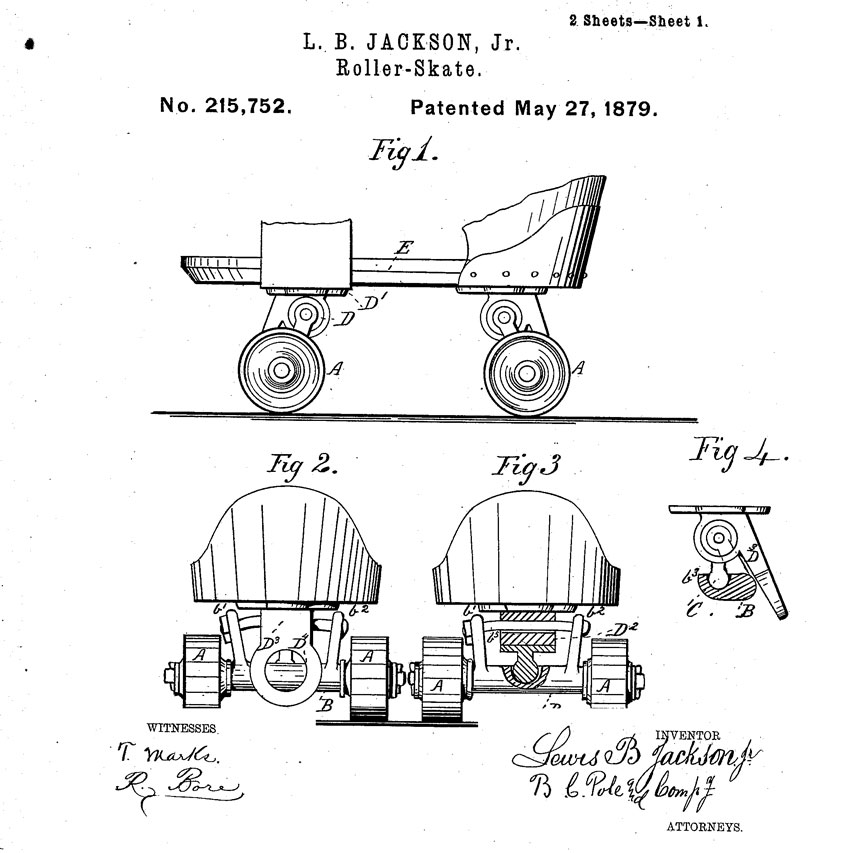 Lewis B. Jackson Junior dépose un brevet de truck inclinable