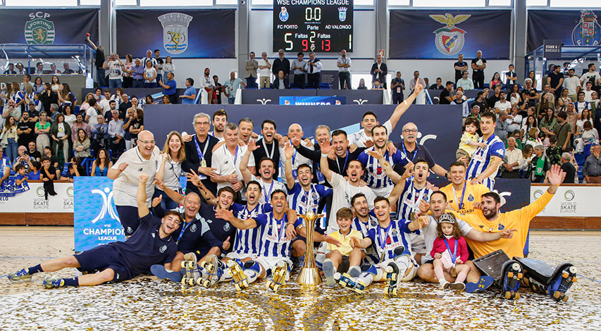Le FC Porto, vainqueur de la Ligues des Champions de rink hockey 2023
