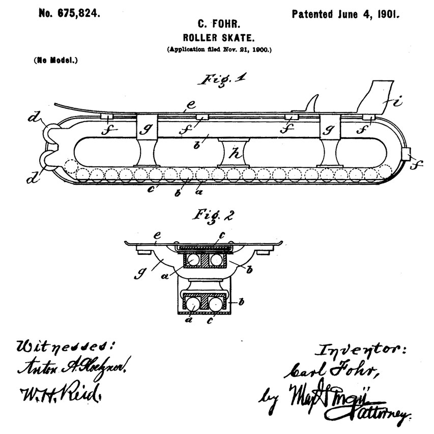 Le brevet de patin à chenilles de Carl Fohr