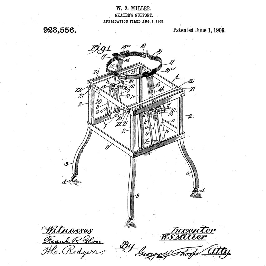 Le brevet de déambulateur pour patineur de William Miller