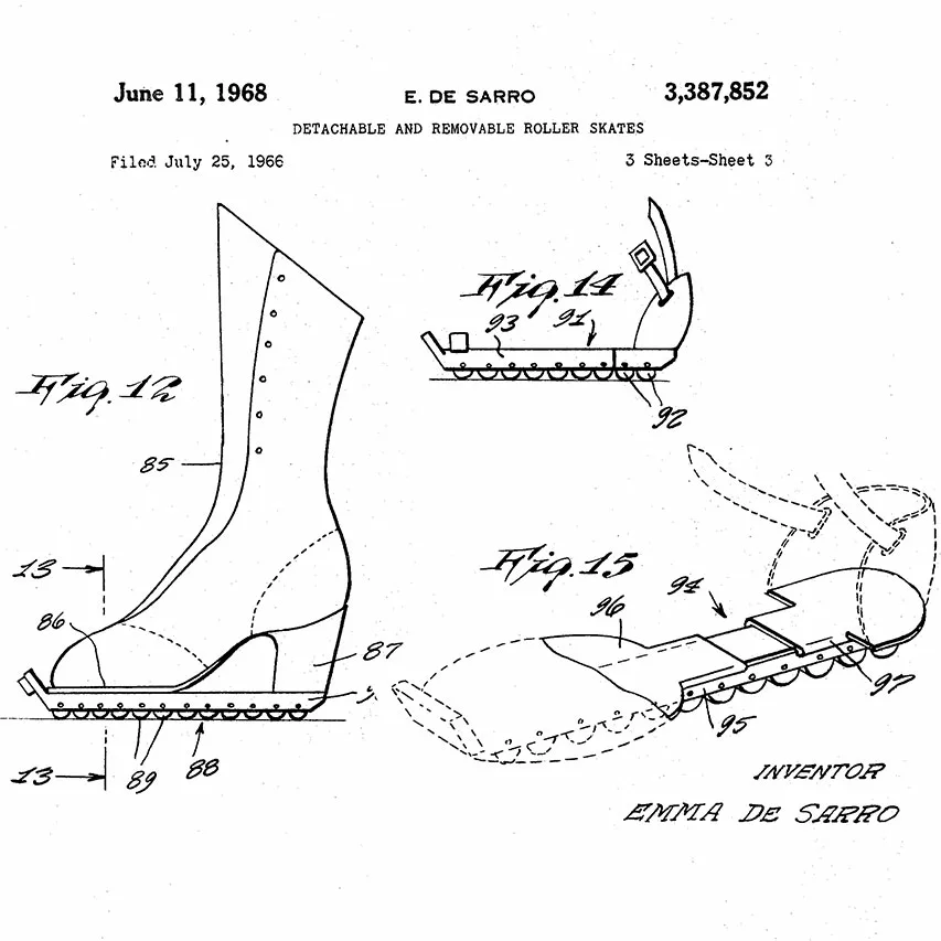Le brevet de patin artistique en ligne détachable d’Emma de Sarro