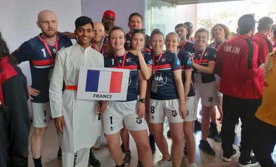 L'équipe de France femme avant le défilé des nations