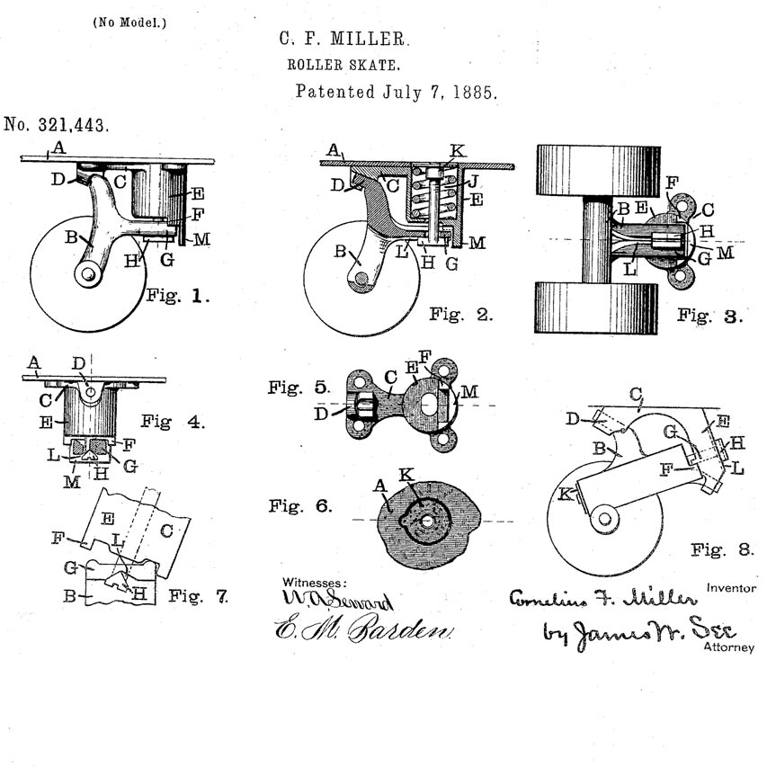 Le brevet de truck à ressort de Millet (Etats-Unis)