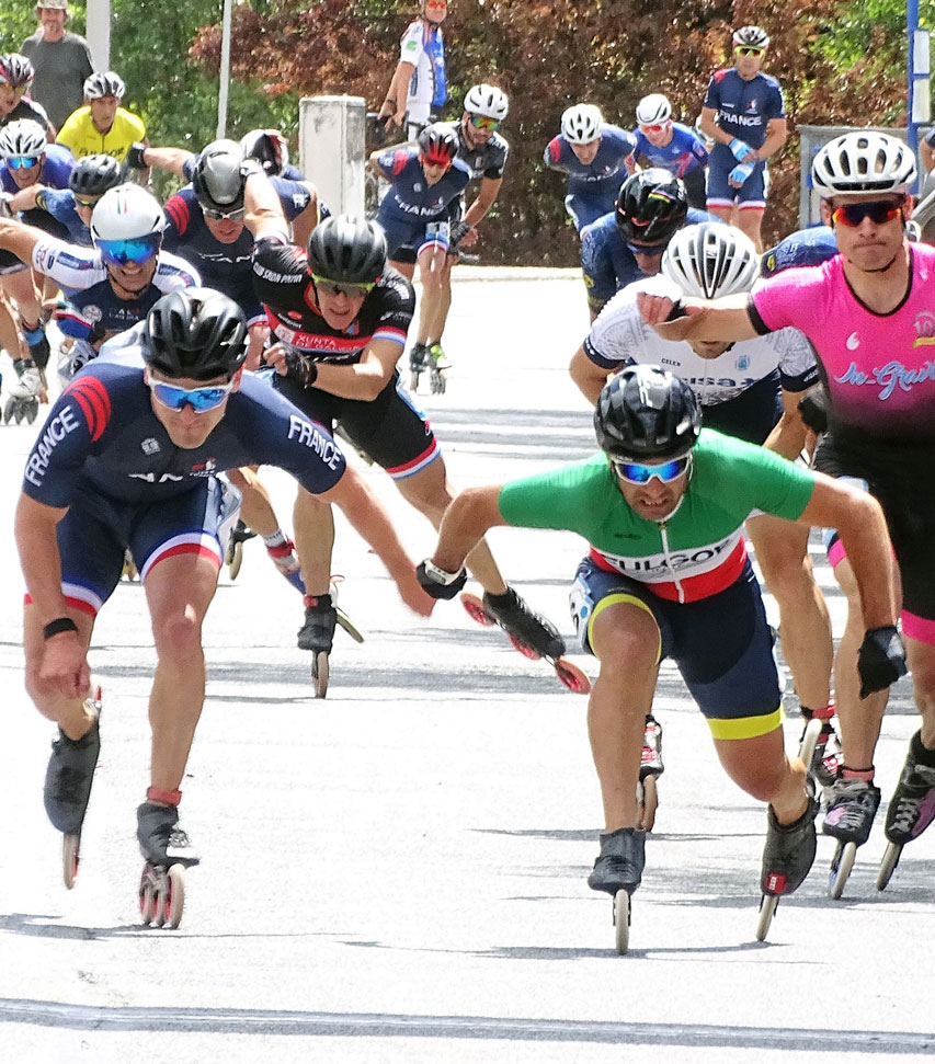 Finish au sprint pour la France au championnat d'Europe master de marathon roller 2023