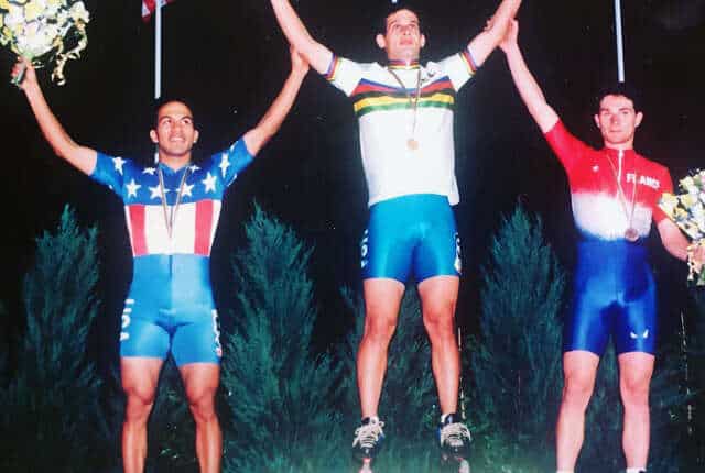 Podium du championnat du monde de roller course en France