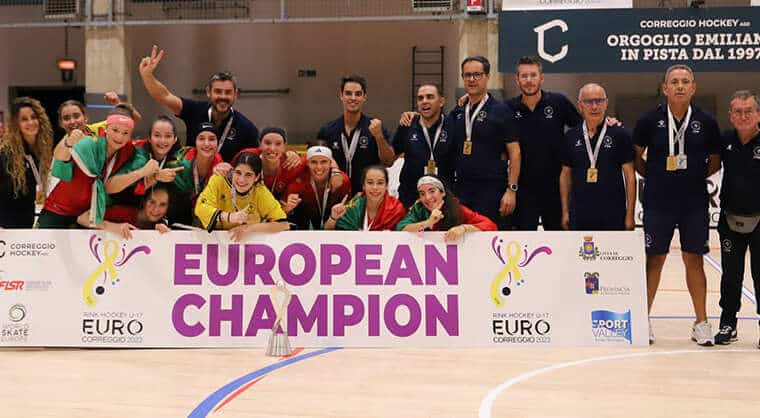 Les U17 femmes du Portugal, championnes d’Europe rink 2023