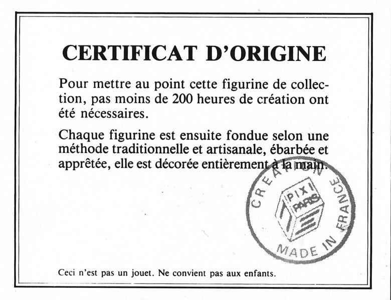 Certificat verso