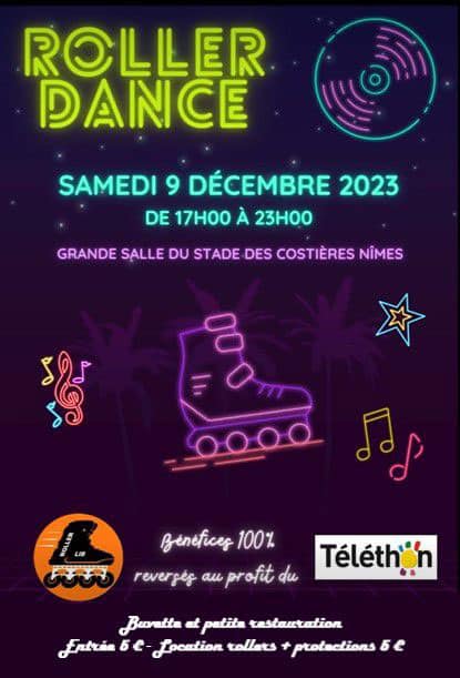 Soirée Roller Dance du Téléthon 2023 à Nîmes