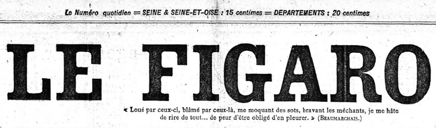 Entête du journal Le Figaro en 1910