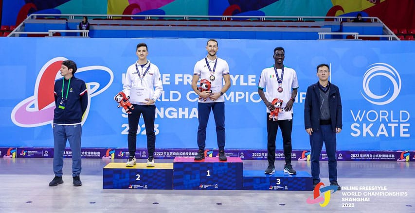 Podium senior homme du championnat du monde de skatecross 2023