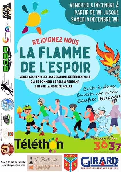 Téléthon 2023 à Betheniville (51) – La Flamme de l&rsquo;espoir