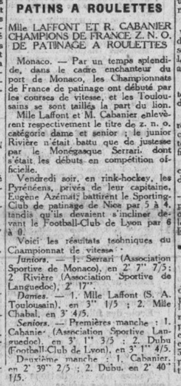 Championnats de France Z.N.O. 1942 à Monaco