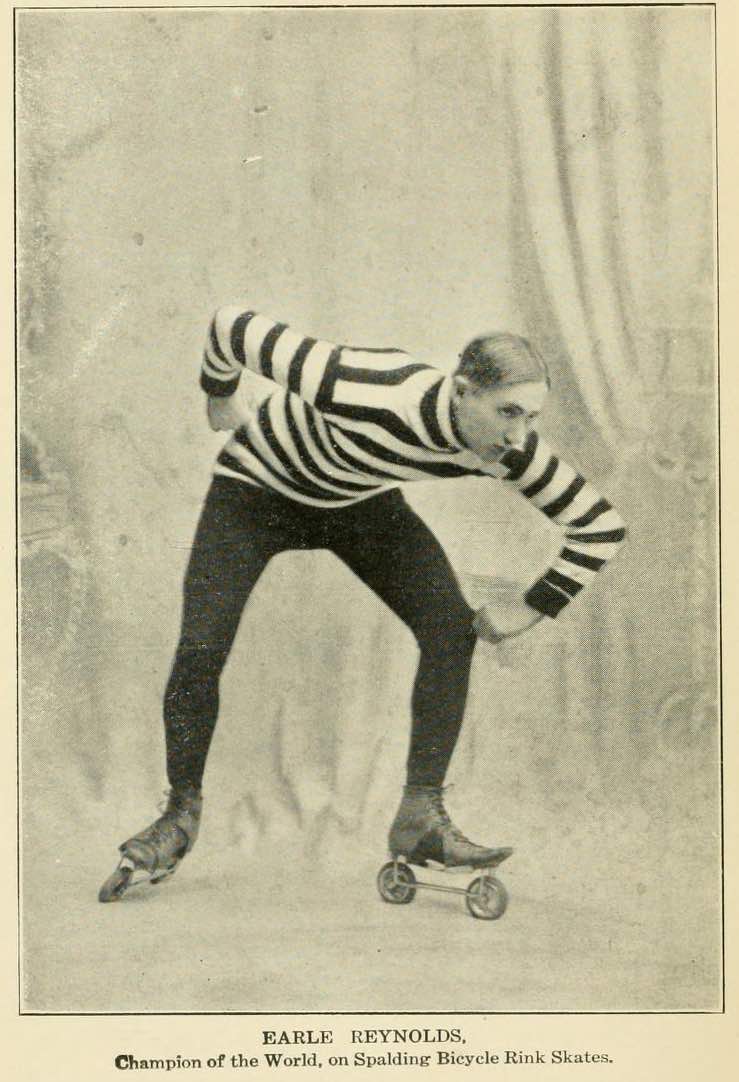 Earle Reynolds, champion de patinage à roulettes - Spalding’s Roller Skating Guide (New York, 1906)