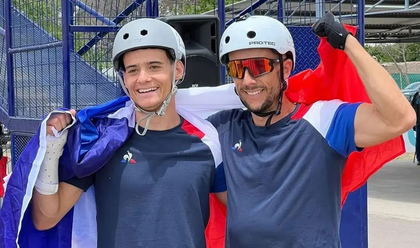 Jules Favre et Florian Petitcollin, champion du monde teamcross 2022
