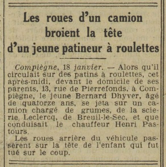 Un camion tue un jeune patineur à roulettes à Compiègne