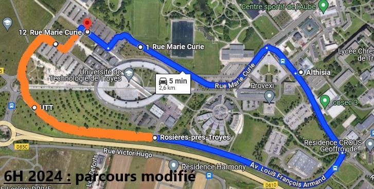 Parcours des 6 heures Roller de Troyes 2024