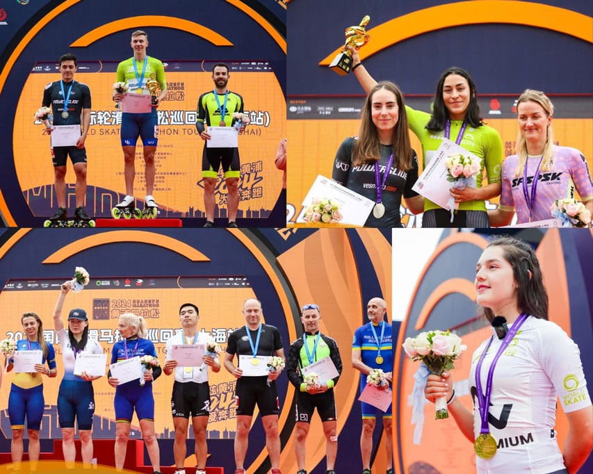 Podiums des courses du World Skate Tour Marathon 2024 à Shanghaï