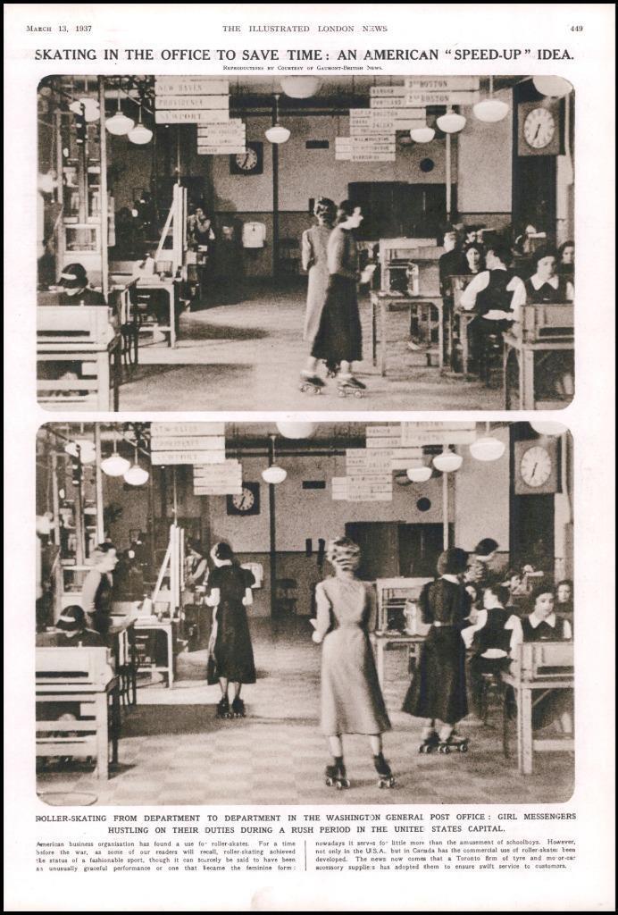 Patinage à roulettes au bureau de poste de Washington DC - 13 mars 1937