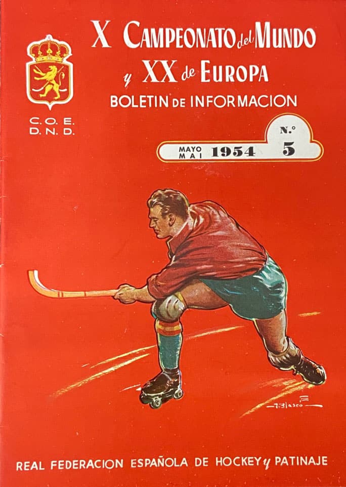 Couverture du championnat du monde et du championnat d'Europe de rink hockey 1954