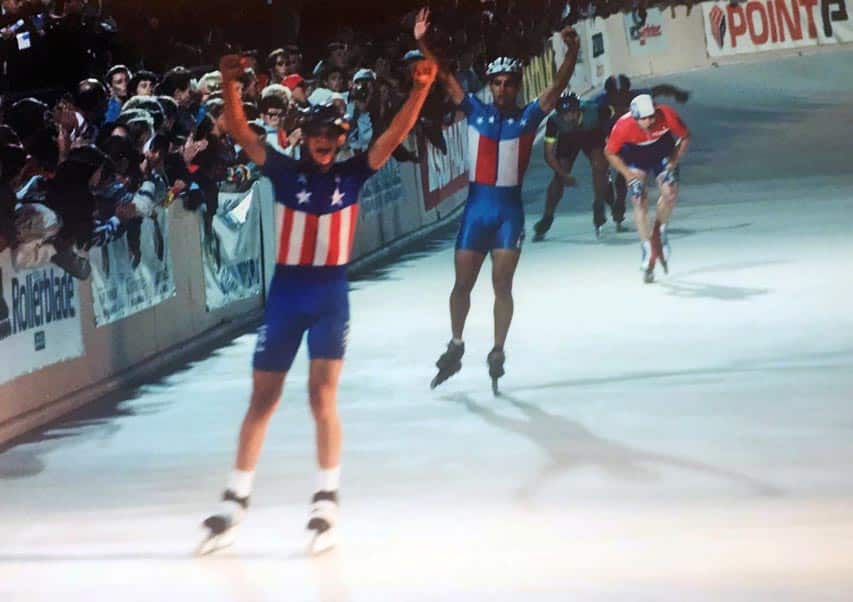 Chad Hedrick, champion du monde à 17 ans en 1994, à Gujan-Mestras (France)