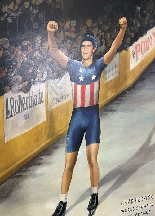 Peinture - Chad Hedrick au mondial roller course 1994