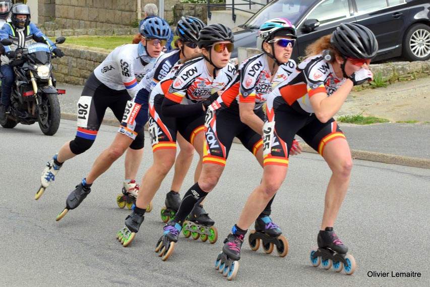 Les masters femmes au championnat de France de marathon roller 2024 avec une forte présence de Lyon Roller