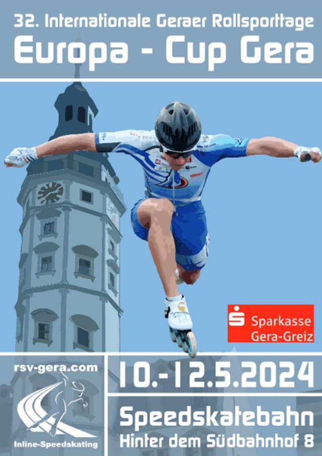La 5ème étape de l'Europa Cup de roller course se déroulera à Gera (Allemagne) du 10 au 12 mai 2024.Ce sera la 32e édition de l'épreuve.