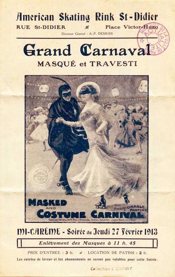 Carnaval masqué et travesti à l&rsquo;American Skating Rink-Didier 1913