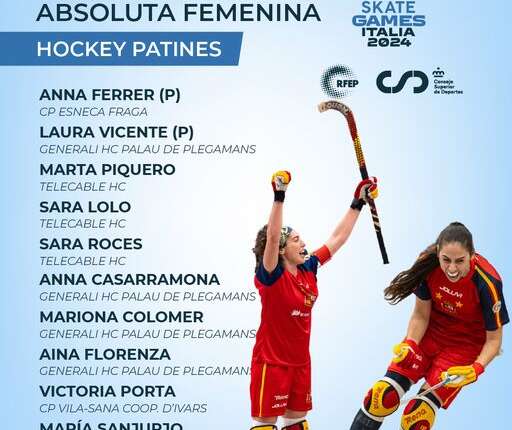 L&rsquo;équipe d&rsquo;Espagne dames de rink hockey 2024